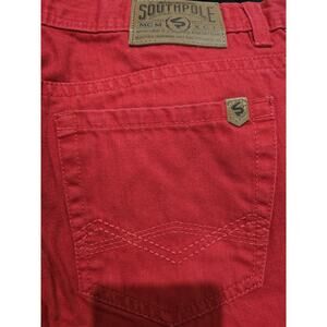 Rare Southpole Bright Red Jeans Men's Size 36 Loose Fit Regular Cotton Vibrant